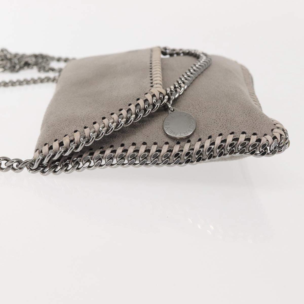 Stella MacCartney Chain Fabera Shoulder Bag Suede Gray Silver Auth BA6018
