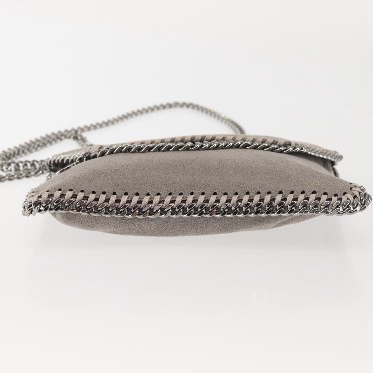 Stella MacCartney Chain Fabera Shoulder Bag Suede Gray Silver Auth BA6018