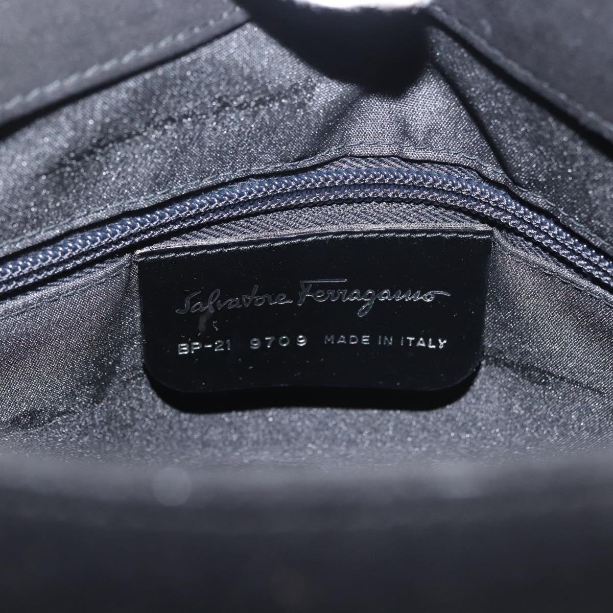 Salvatore Ferragamo Shoulder Bag Suede Gray Silver Auth BA6020