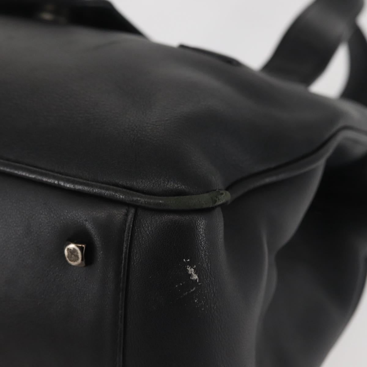 Salvatore Ferragamo Vala Shoulder Bag Leather Black Silver Auth BA6023