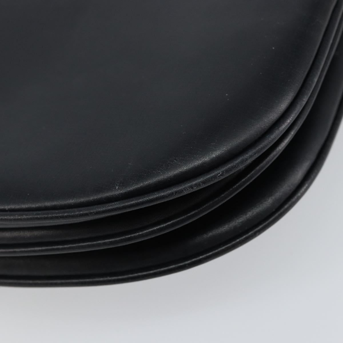 BALLY Hand Bag Leather Black Gold Auth BA6024