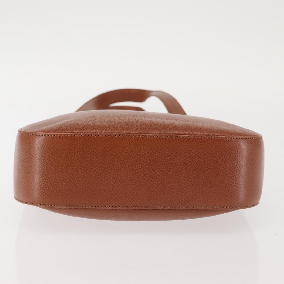 BALLY Tote Bag Leather Brown Gold Auth BA6025