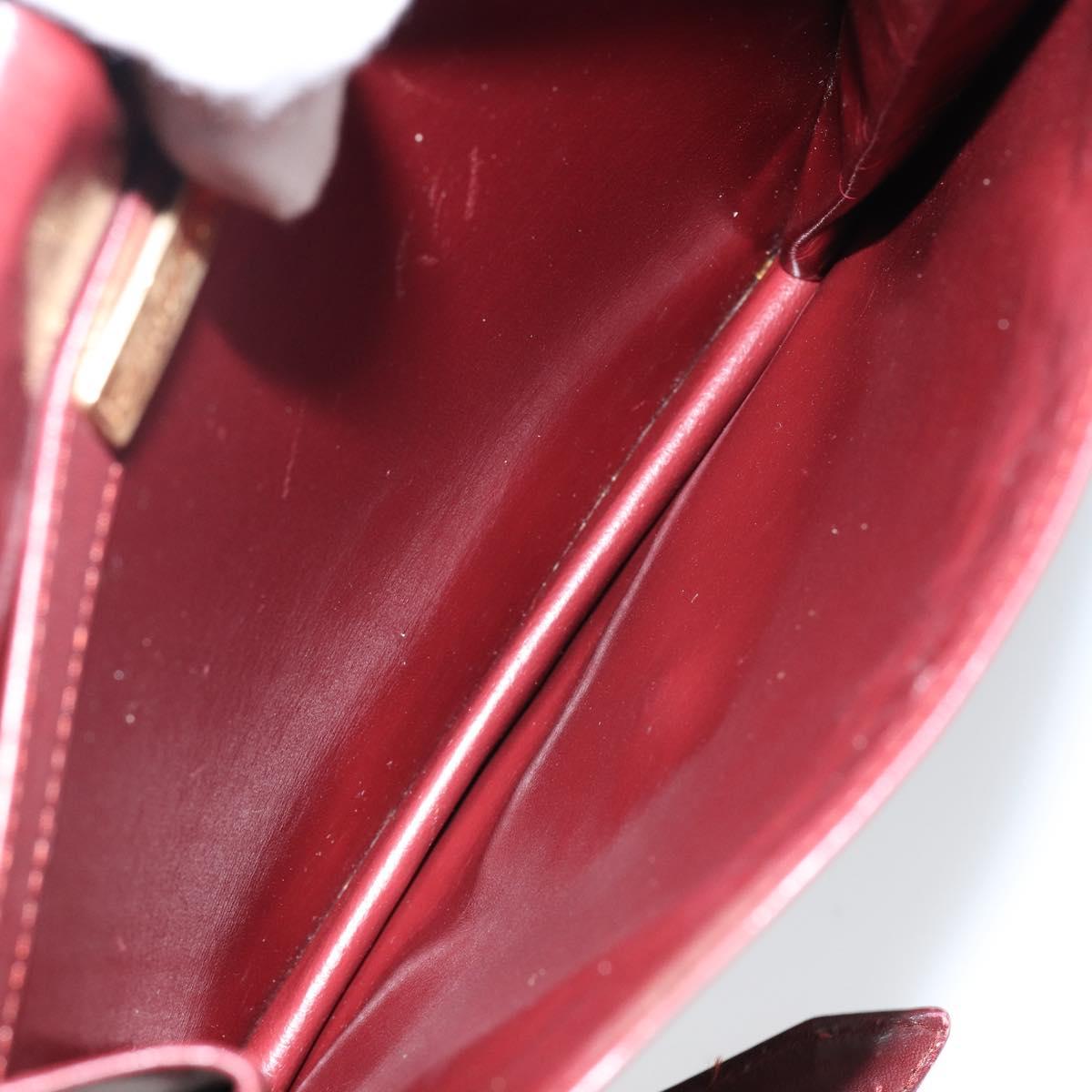 CARTIER Must Line Shoulder Bag Leather Bordeaux Gold Auth BA6028