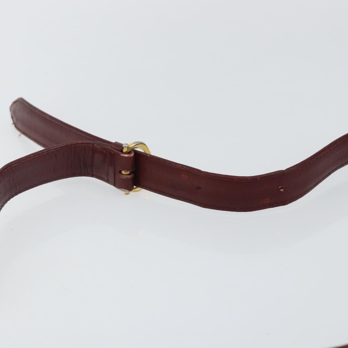 CARTIER Must Line Shoulder Bag Leather Bordeaux Gold Auth BA6028