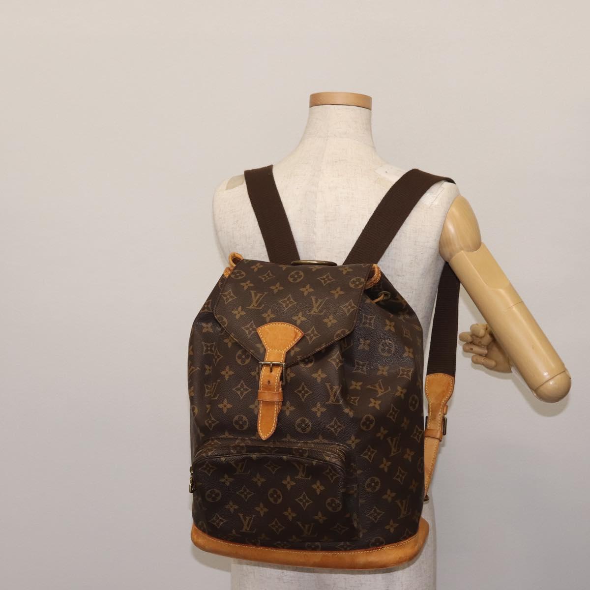 LOUIS VUITTON Monogram Montsouris GM Backpack M51135 LV Auth BA6032