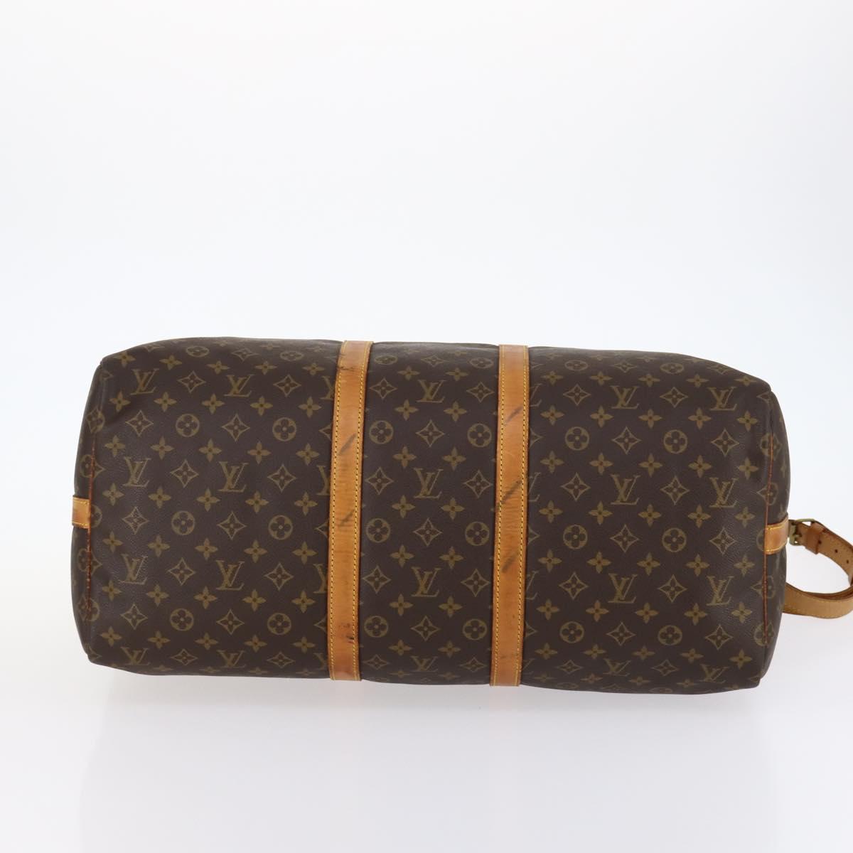 LOUIS VUITTON Monogram Keepall Bandouliere 55 Boston Bag M41414 LV Auth BA6044