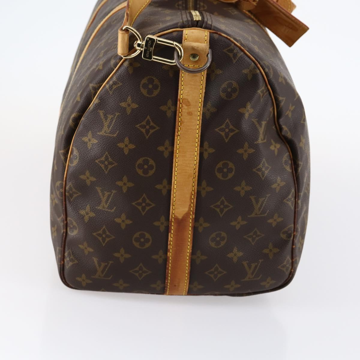 LOUIS VUITTON Monogram Keepall Bandouliere 55 Boston Bag M41414 LV Auth BA6044