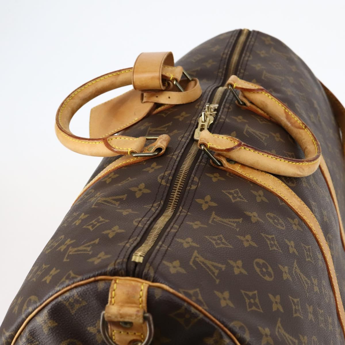 LOUIS VUITTON Monogram Keepall Bandouliere 55 Boston Bag M41414 LV Auth BA6044