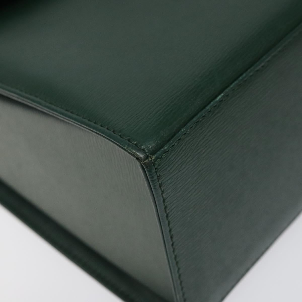 Christian Dior Shoulder Bag Leather Green Auth BA605