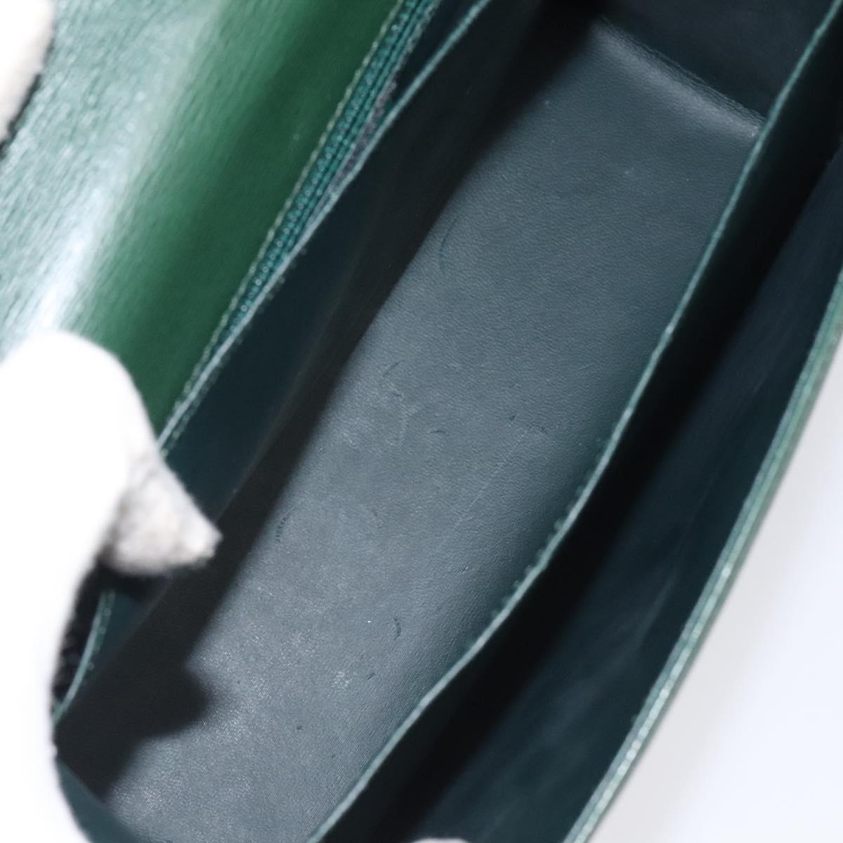 Christian Dior Shoulder Bag Leather Green Auth BA605