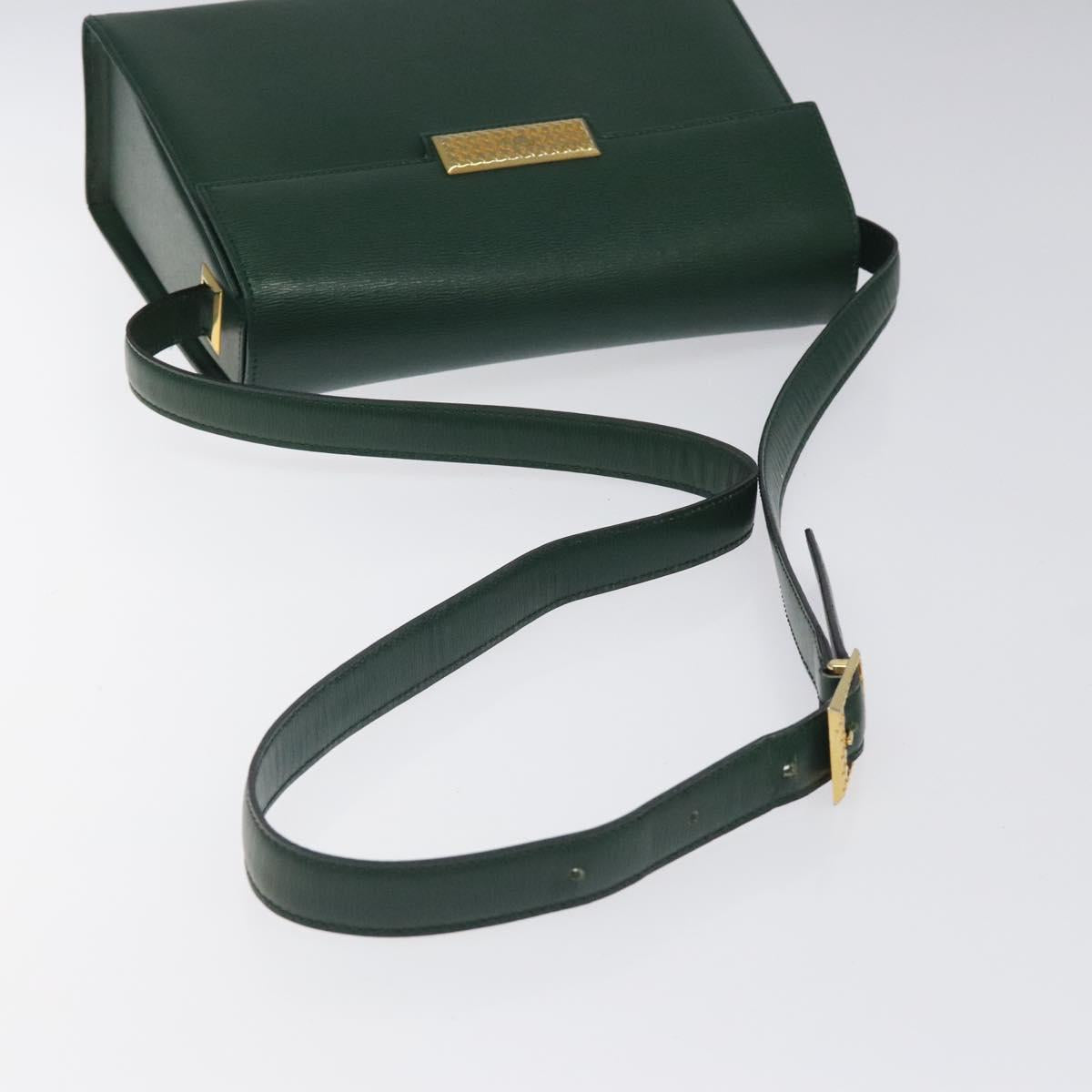 Christian Dior Shoulder Bag Leather Green Auth BA605