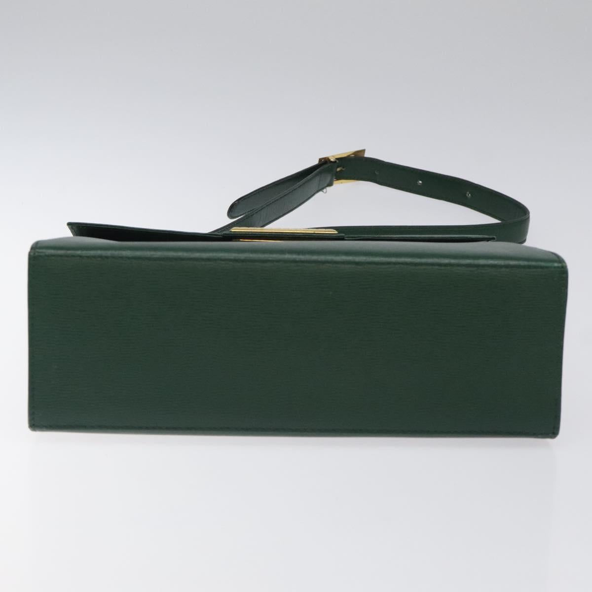 Christian Dior Shoulder Bag Leather Green Auth BA605