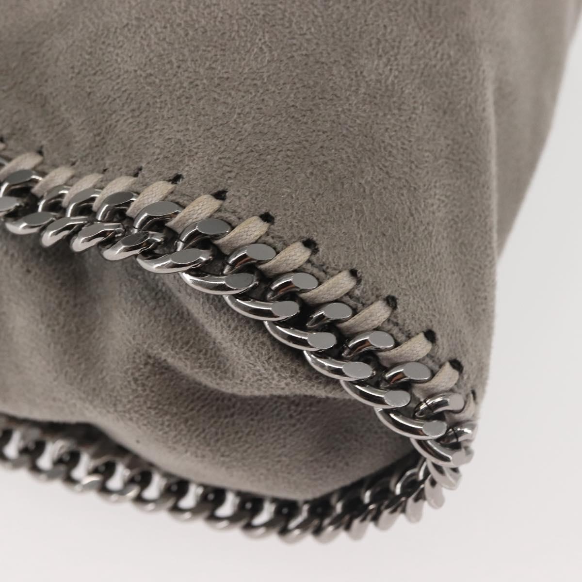 Stella MacCartney Chain Fabera Shoulder Bag Suede Gray Silver Auth BA6056