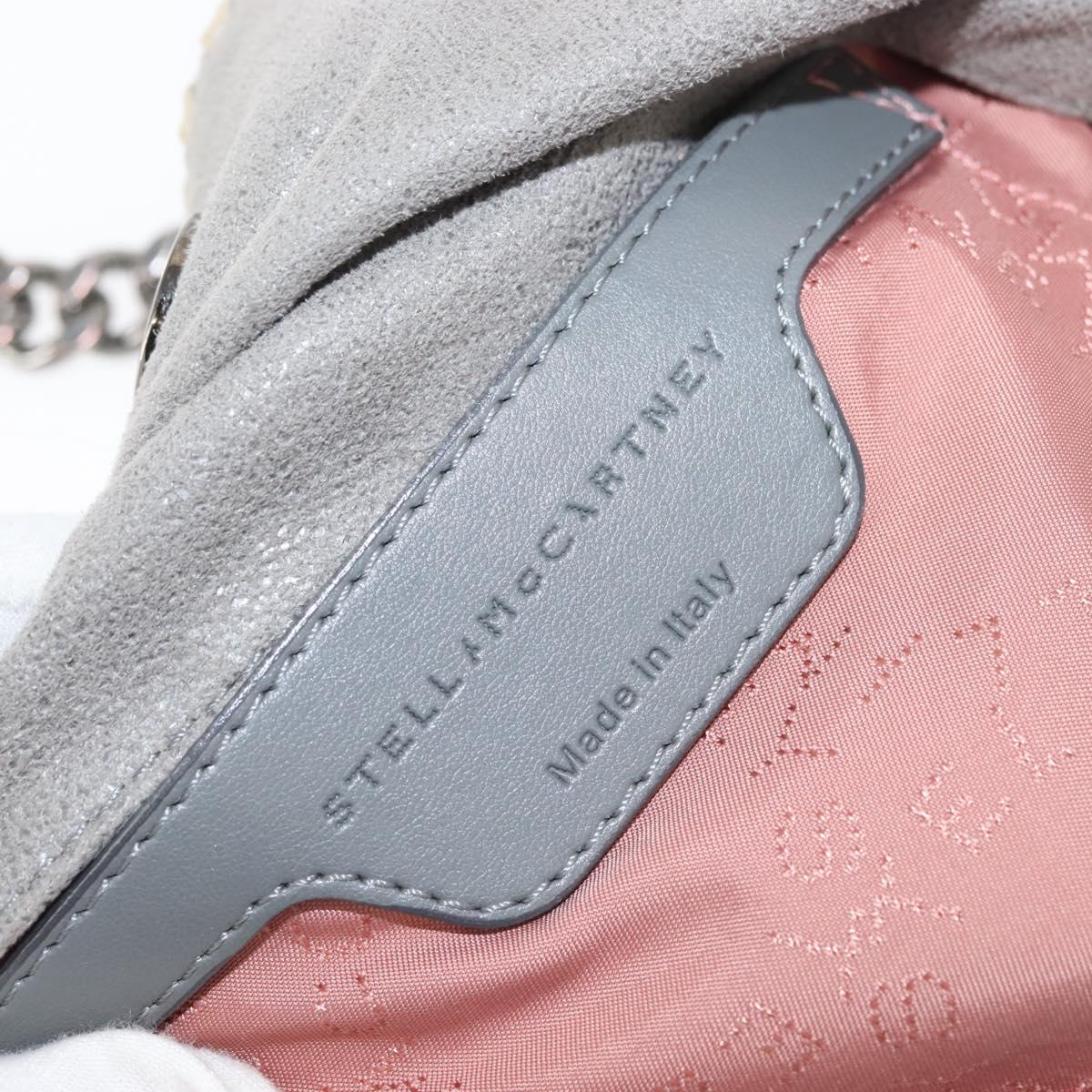 Stella MacCartney Chain Fabera Shoulder Bag Suede Gray Silver Auth BA6056