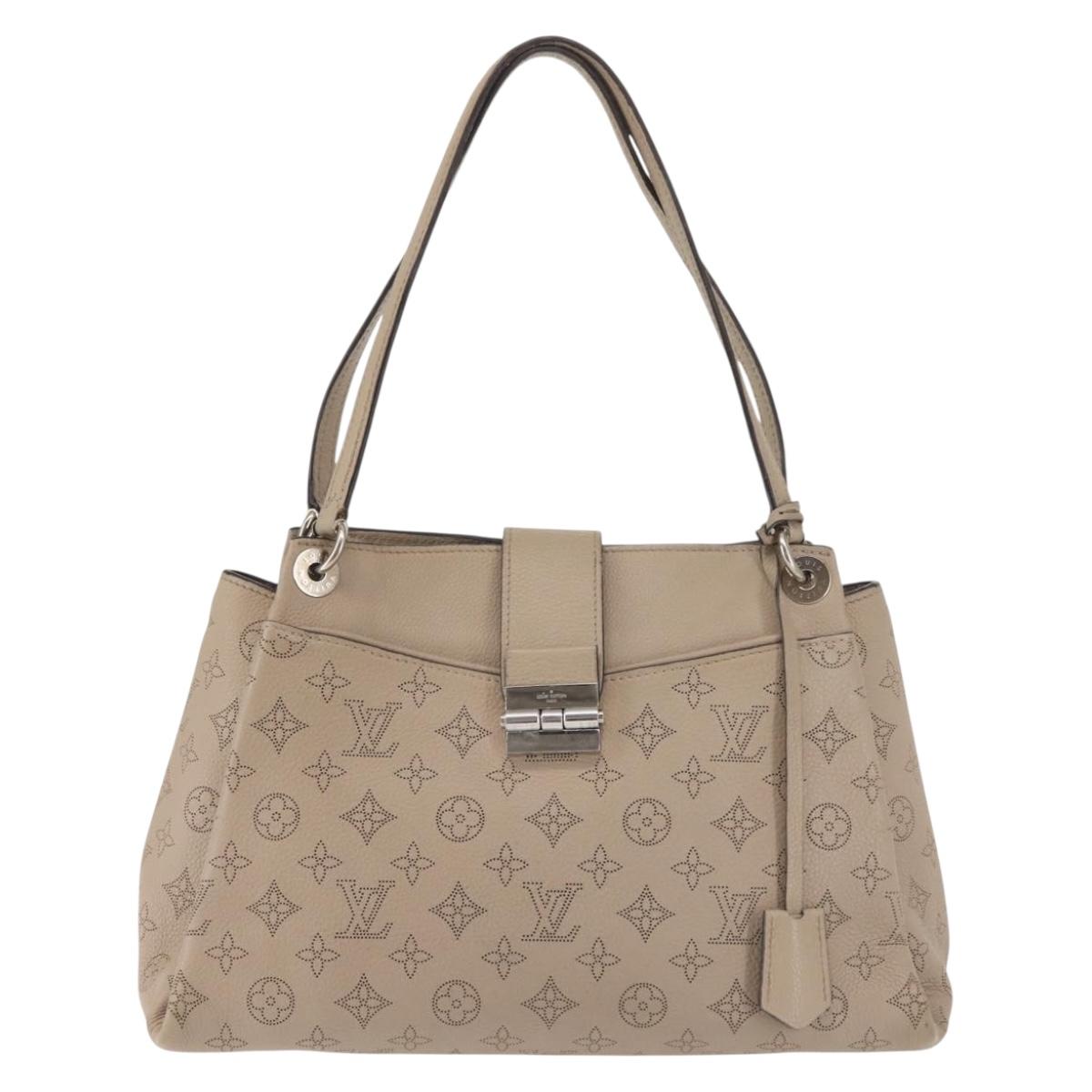 LOUIS VUITTON Monogram Mahina Sevres Bag Leather Beige M41791 LV Auth BA6064
