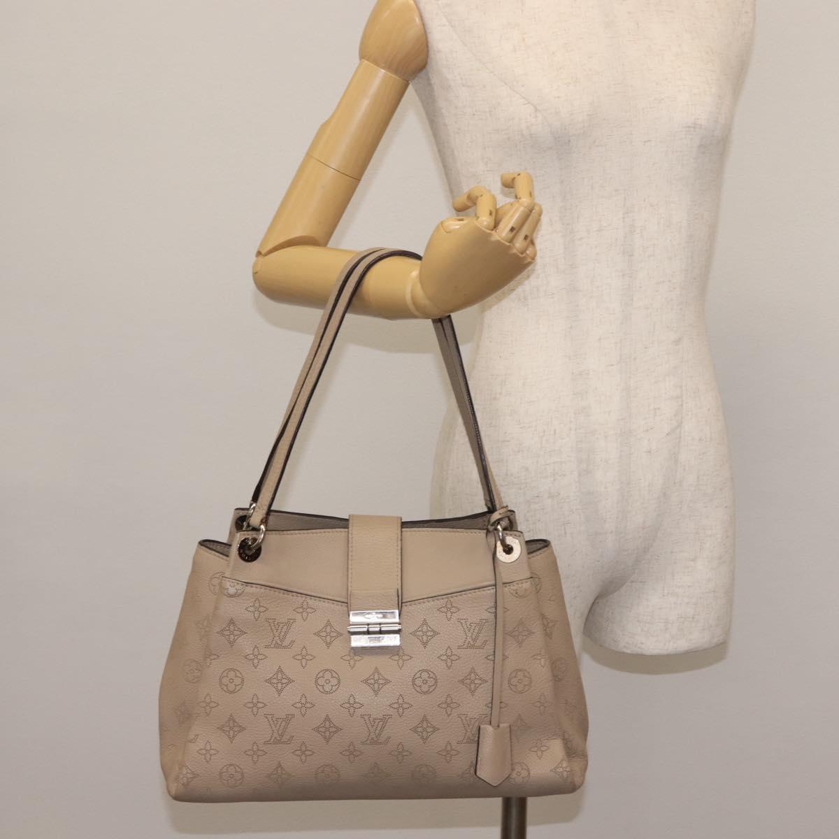 LOUIS VUITTON Monogram Mahina Sevres Bag Leather Beige M41791 LV Auth BA6064