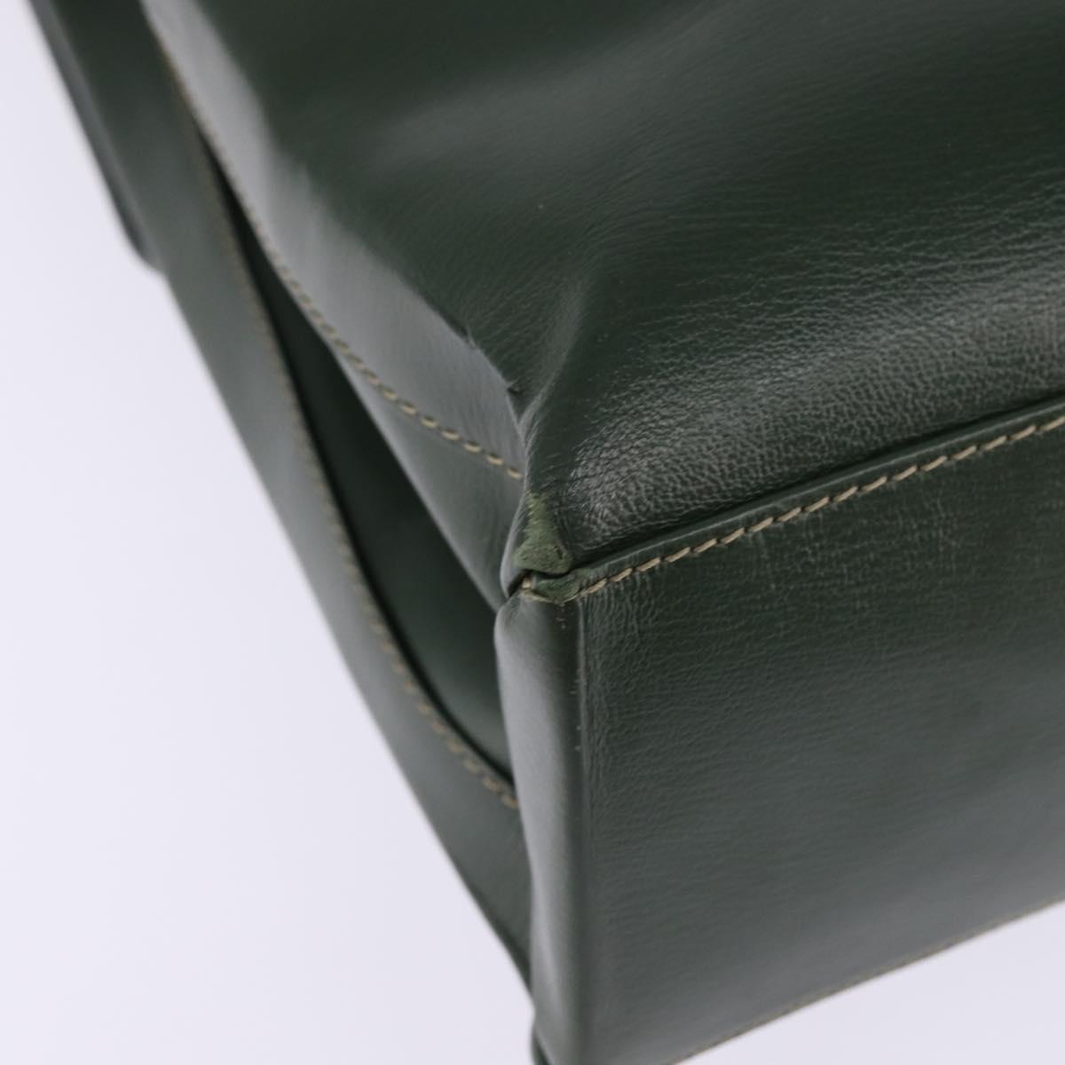 LOEWE Velazquez Hand Bag Suede Leather 2way Green Gold Auth BA6067