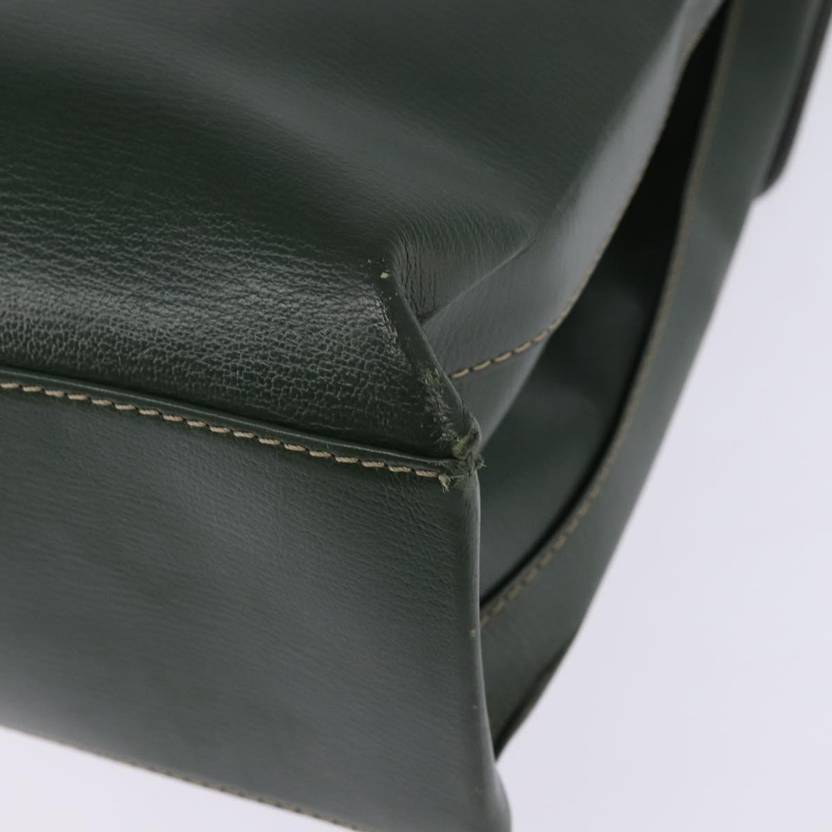LOEWE Velazquez Hand Bag Suede Leather 2way Green Gold Auth BA6067