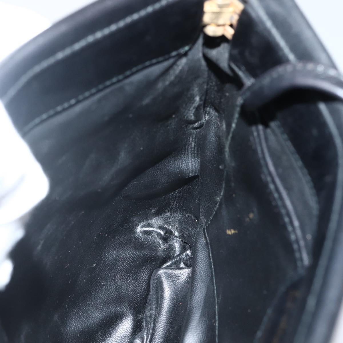 Salvatore Ferragamo Vala Shoulder Bag Leather Black Gold Auth BA6076