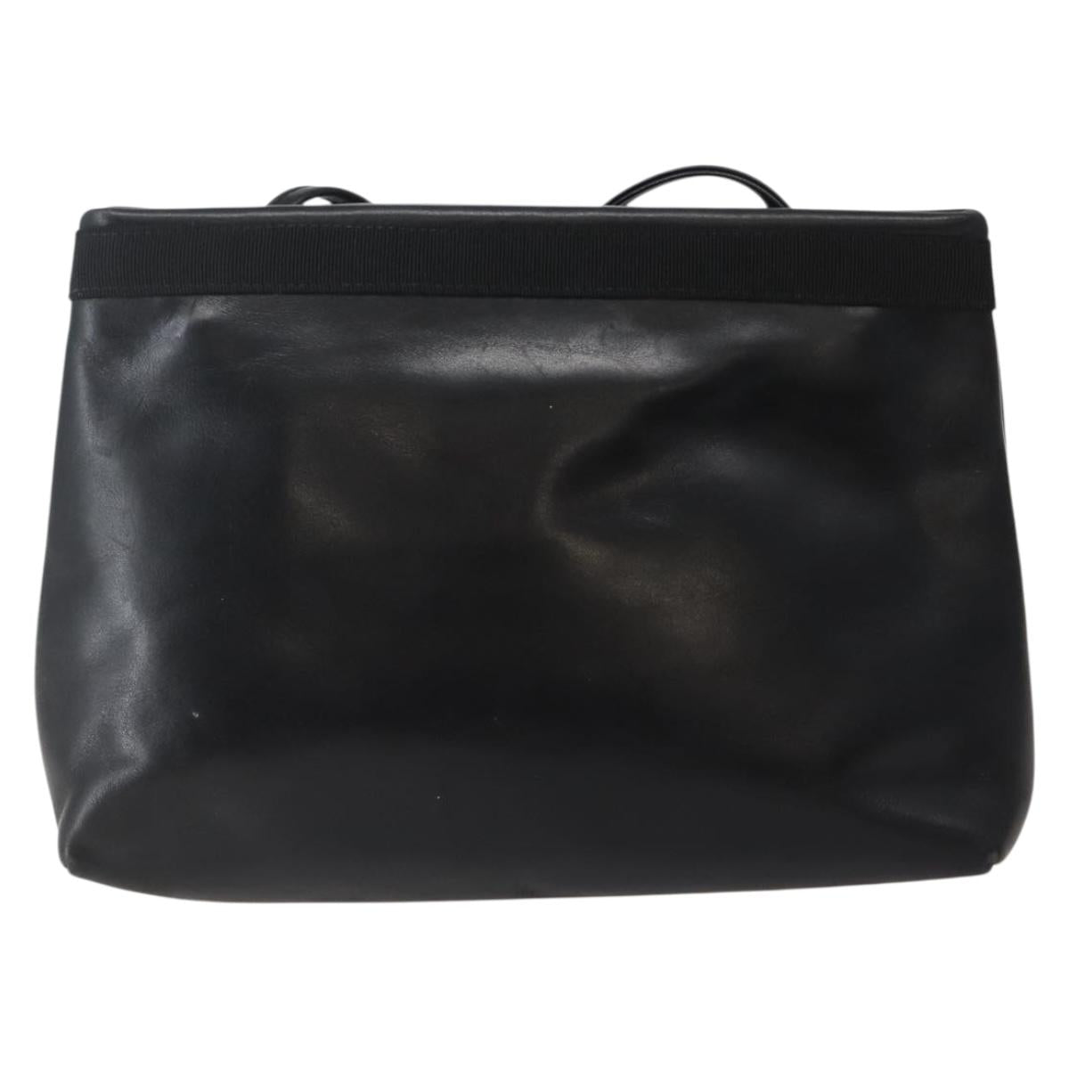 Salvatore Ferragamo Vala Shoulder Bag Leather Black Gold Auth BA6076