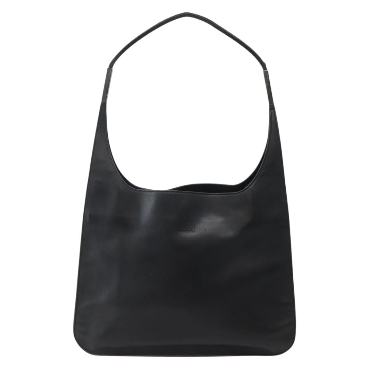 GUCCI Shoulder Bag Leather Black Silver 001 3167 Auth BA6079