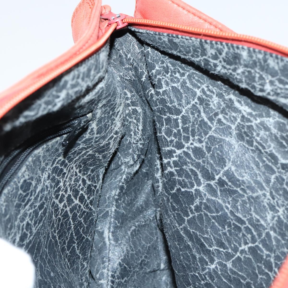 LOEWE Shoulder Bag Leather Orange Gold Auth BA6091