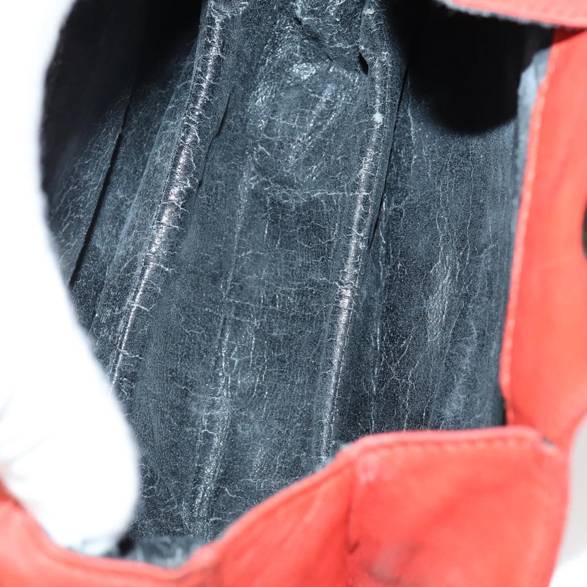 LOEWE Shoulder Bag Leather Orange Gold Auth BA6091