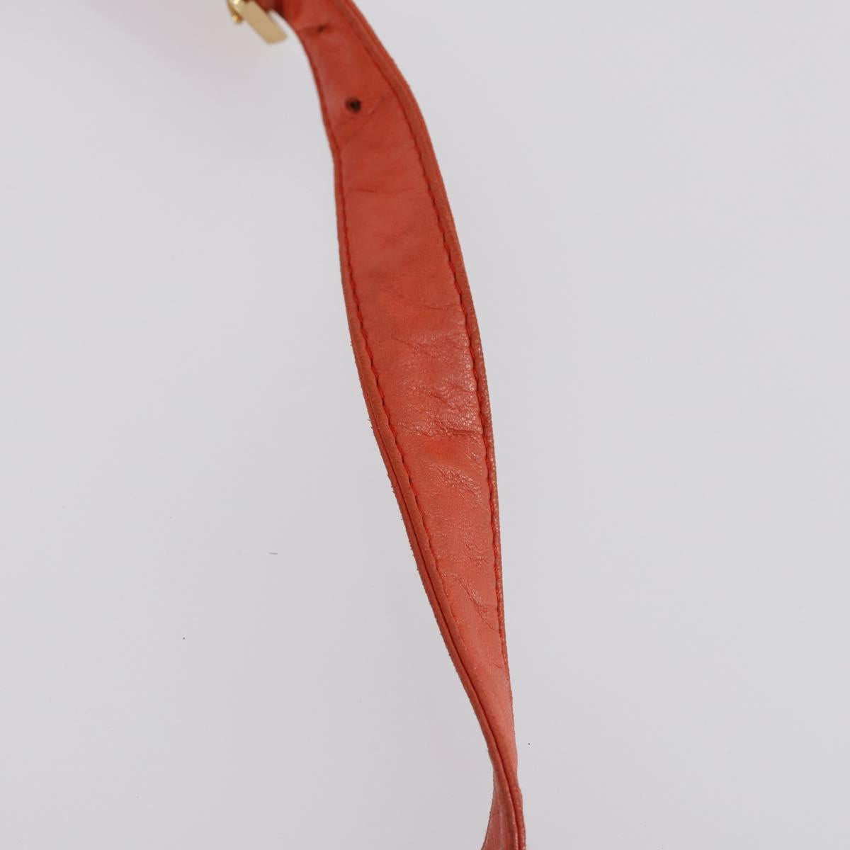 LOEWE Shoulder Bag Leather Orange Gold Auth BA6091