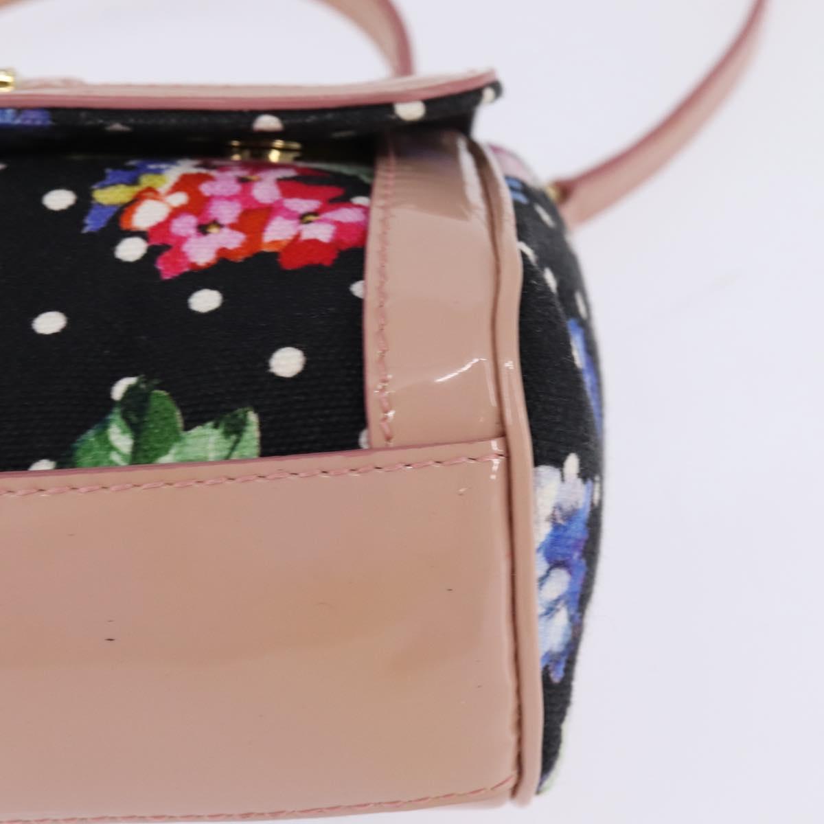 DOLCE&GABBANA Hand Bag Canvas Black Gold Auth BA6092
