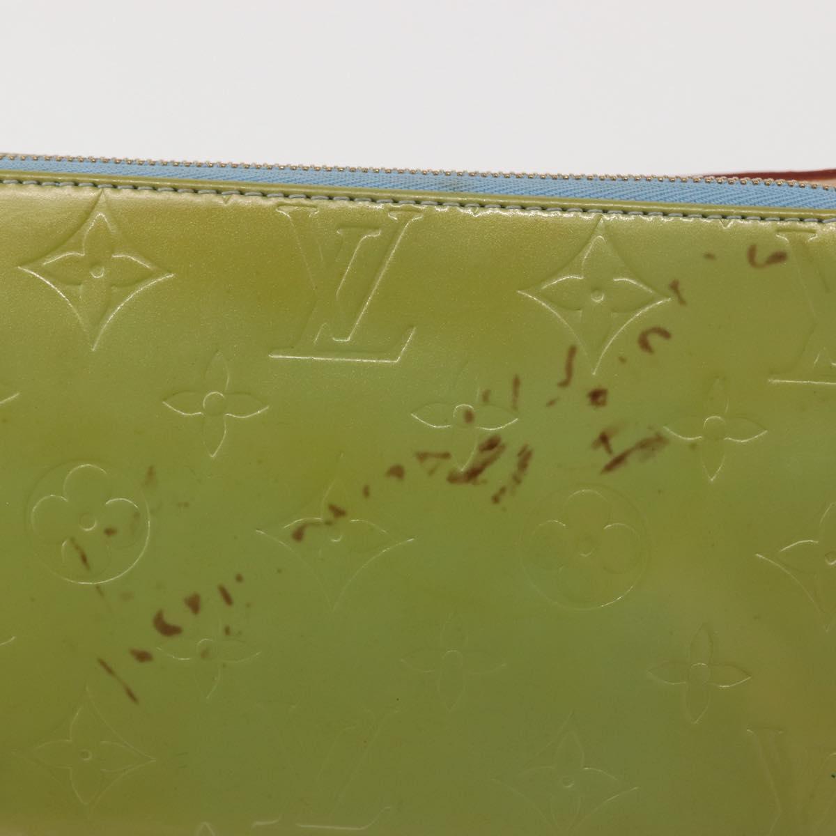 LOUIS VUITTON Monogram Vernis Lexington Pouch Baby Blue M91011 LV Auth BA6095