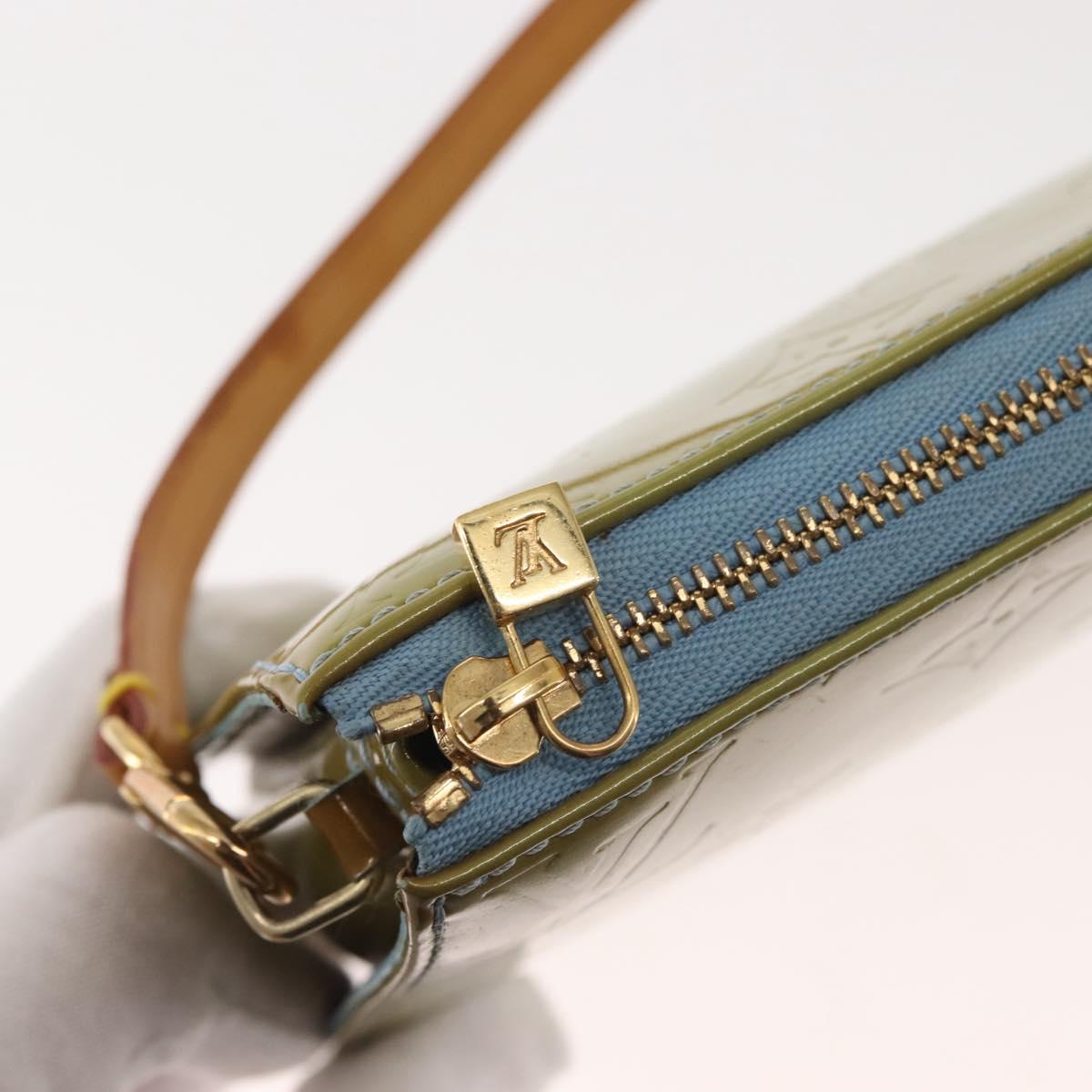 LOUIS VUITTON Monogram Vernis Lexington Pouch Baby Blue M91011 LV Auth BA6095