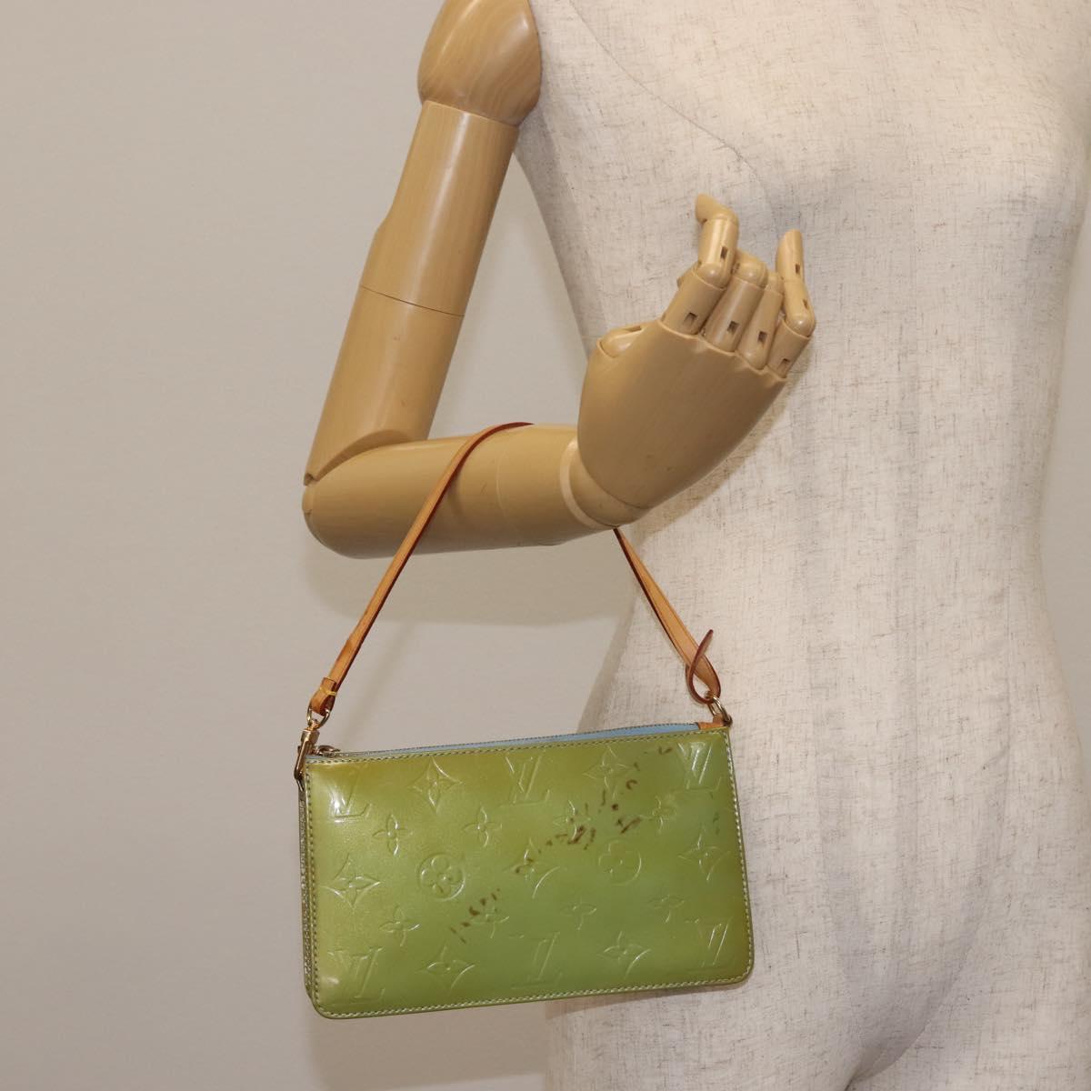 LOUIS VUITTON Monogram Vernis Lexington Pouch Baby Blue M91011 LV Auth BA6095