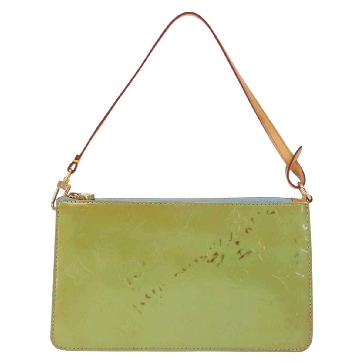 LOUIS VUITTON Monogram Vernis Lexington Pouch Baby Blue M91011 LV Auth BA6095