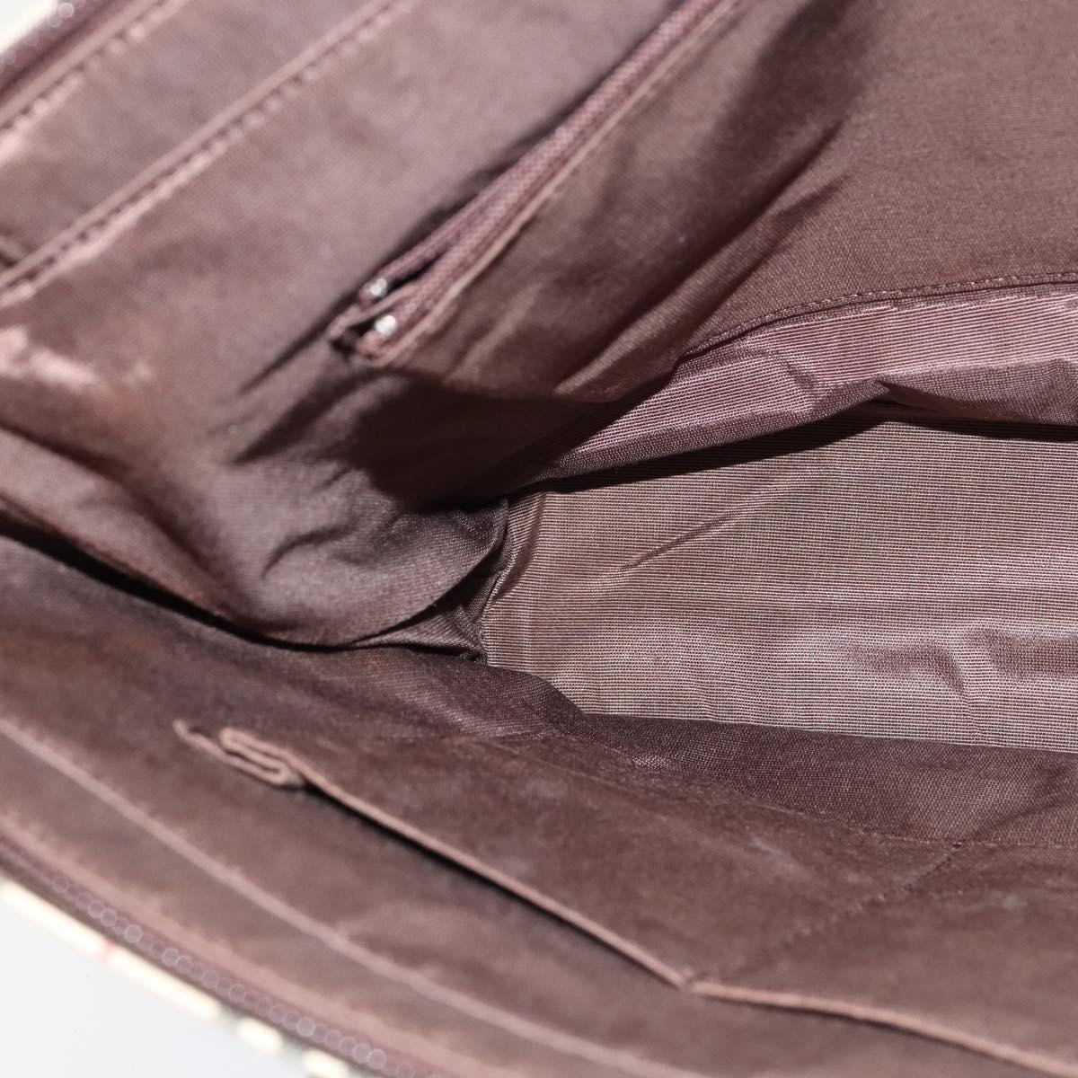 BURBERRY Nova Check Tote Bag Canvas Beige Silver Auth BA610