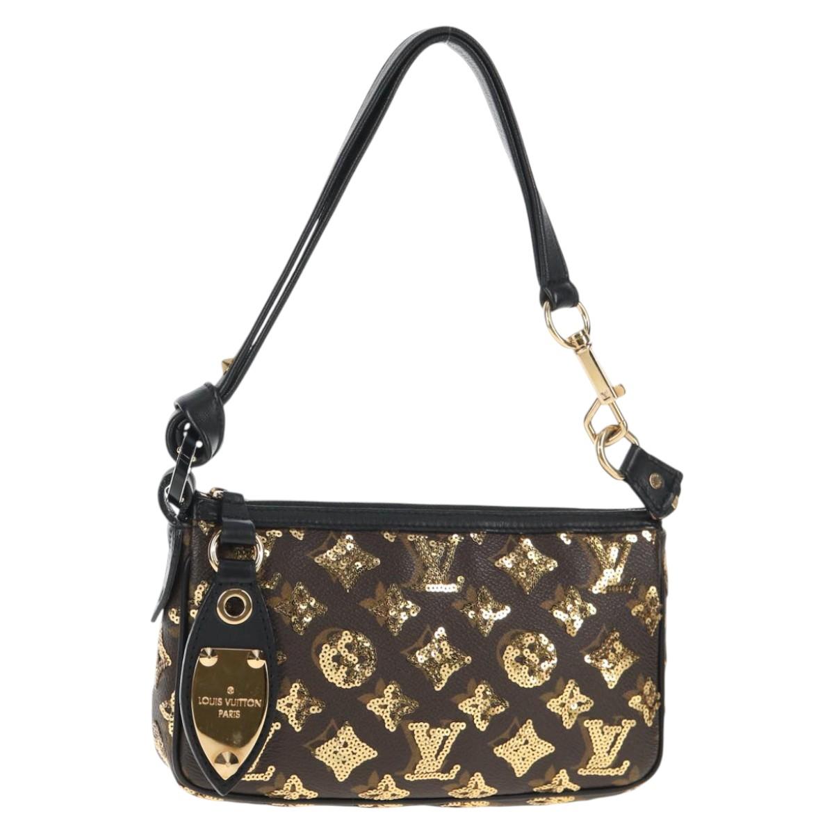 LOUIS VUITTON Monogram Eclipse Sequins Pochette Accessoires M40248 Auth BA6102V
