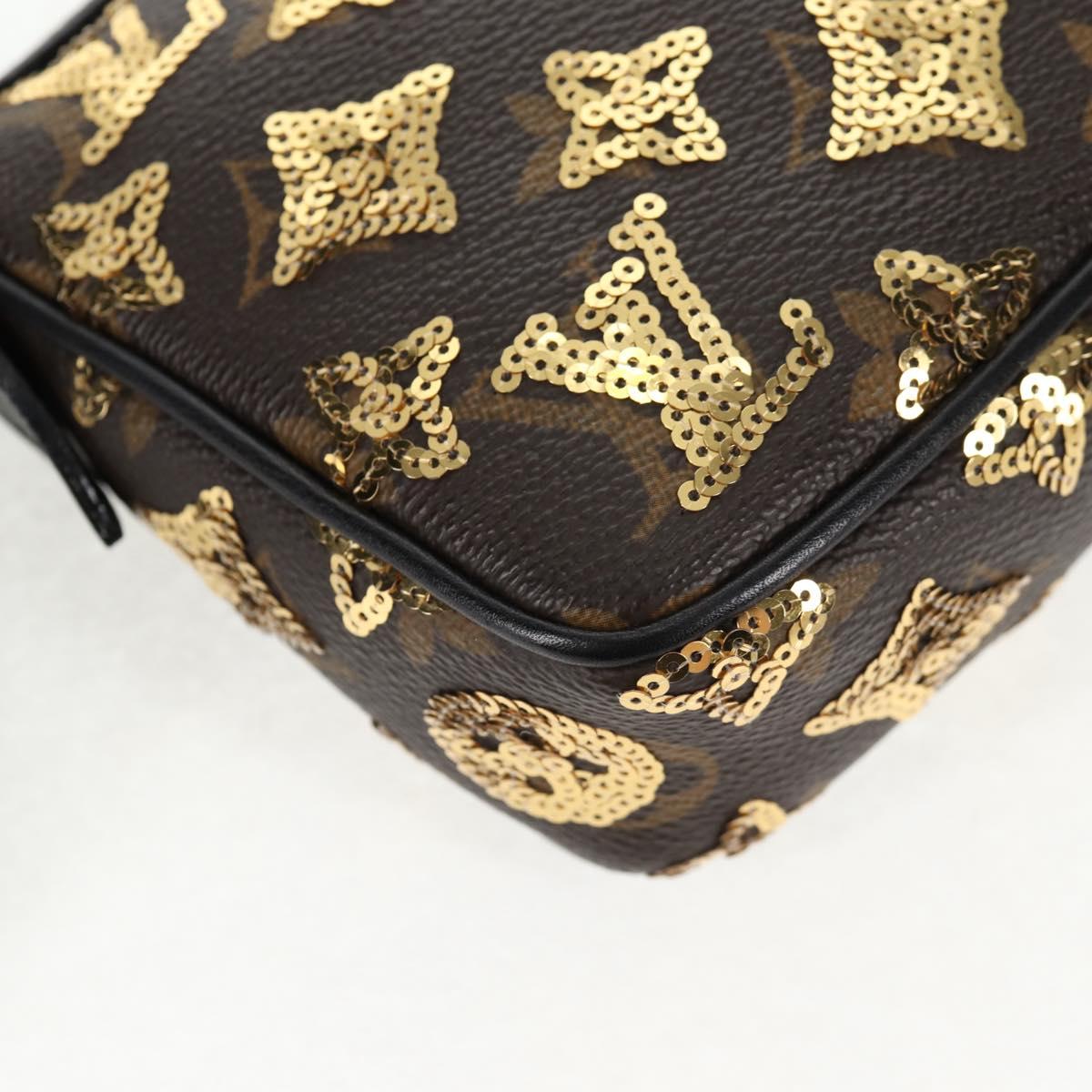 LOUIS VUITTON Monogram Eclipse Sequins Pochette Accessoires M40248 Auth BA6102V