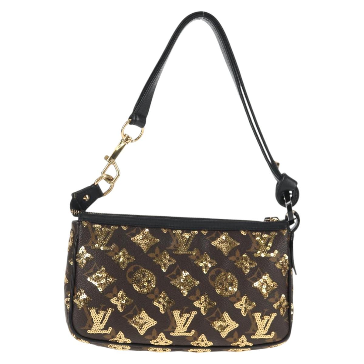 LOUIS VUITTON Monogram Eclipse Sequins Pochette Accessoires M40248 Auth BA6102V