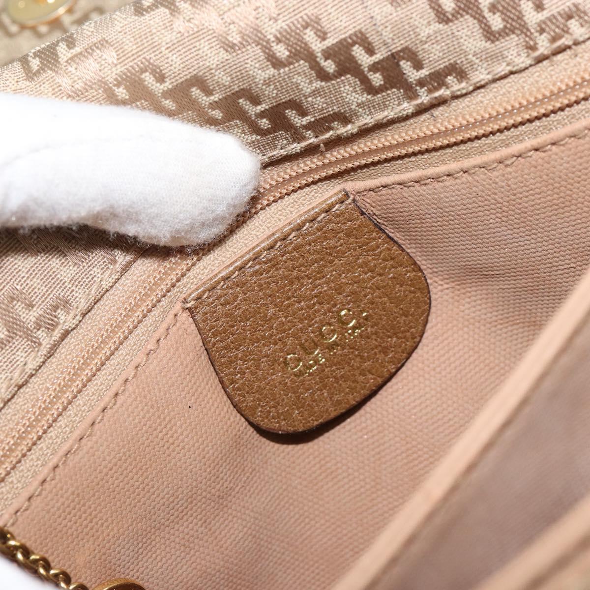 GUCCI Shoulder Bag Canvas Beige Gold 001 113 0712 Auth BA6105