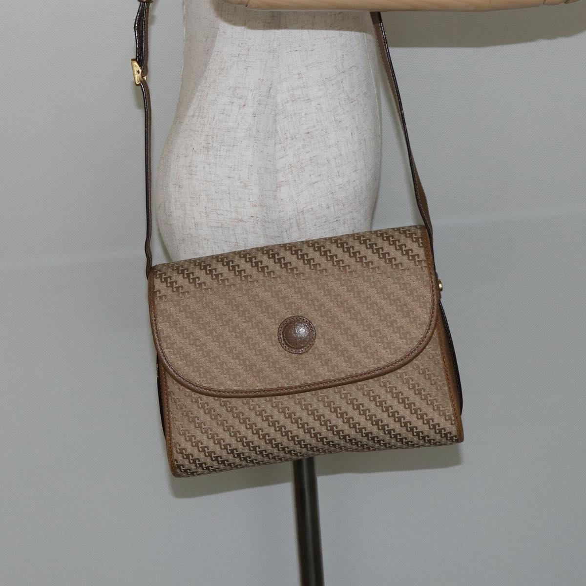 GUCCI Shoulder Bag Canvas Beige Gold 001 113 0712 Auth BA6105