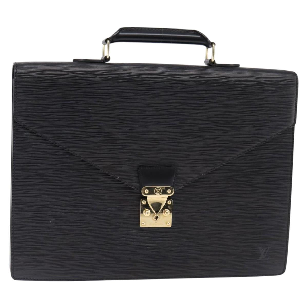 LOUIS VUITTON Epi Serviette Ambassador Business Bag Black M54412 LV Auth BA6117