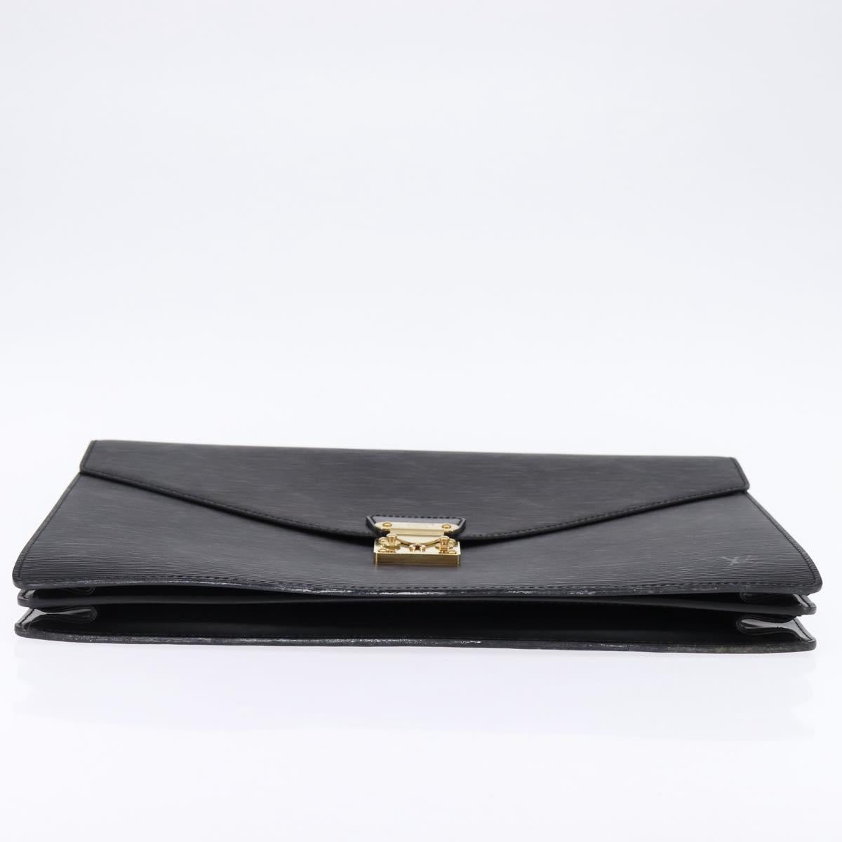 LOUIS VUITTON Epi Serviette Ambassador Business Bag Black M54412 LV Auth BA6117