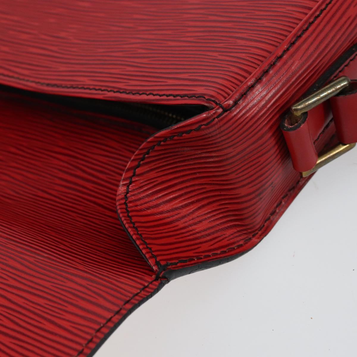 LOUIS VUITTON Epi Saint Cloud GM Shoulder Bag Red M52197 LV Auth BA6120