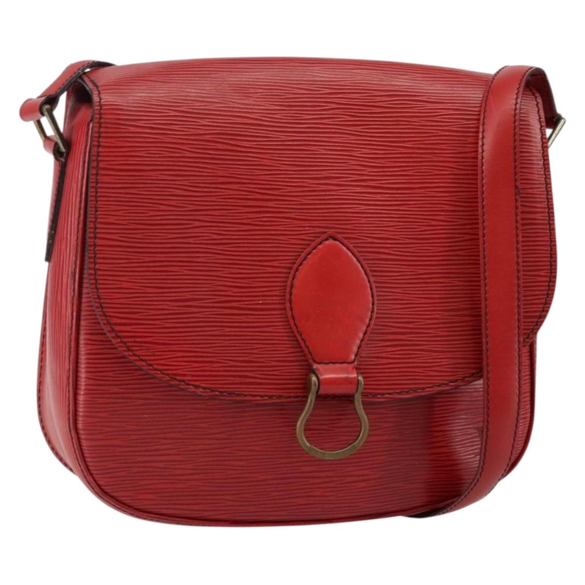 LOUIS VUITTON Epi Saint Cloud GM Shoulder Bag Red M52197 LV Auth BA6120