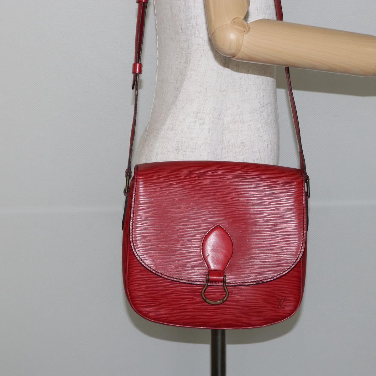 LOUIS VUITTON Epi Saint Cloud GM Shoulder Bag Red M52197 LV Auth BA6120