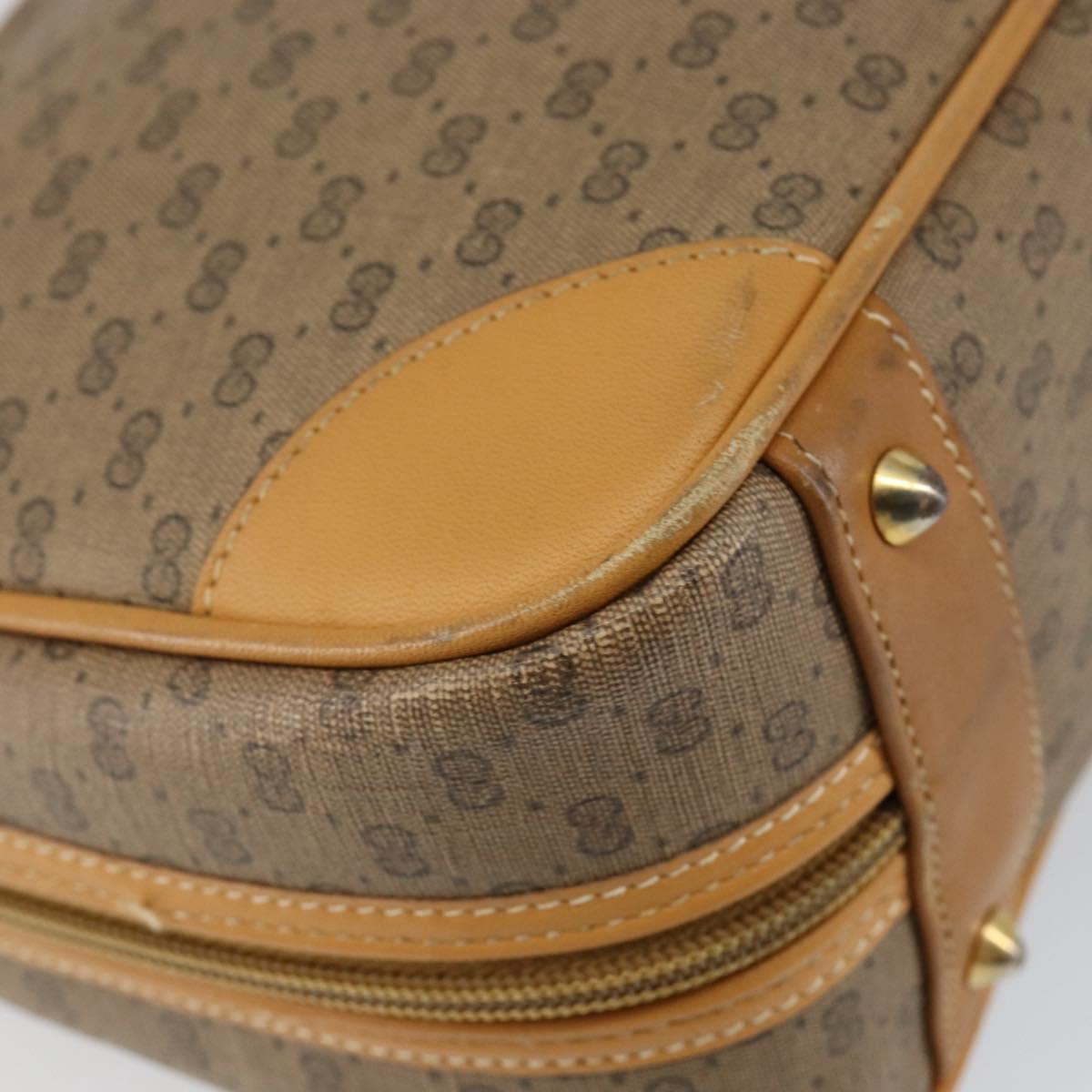 GUCCI Micro GG Supreme Hand Bag PVC Beige Gold 000 94 0030 Auth BA6124