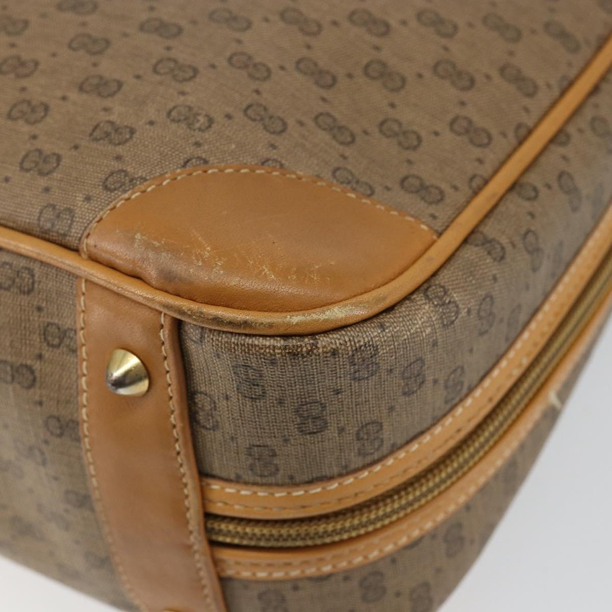 GUCCI Micro GG Supreme Hand Bag PVC Beige Gold 000 94 0030 Auth BA6124