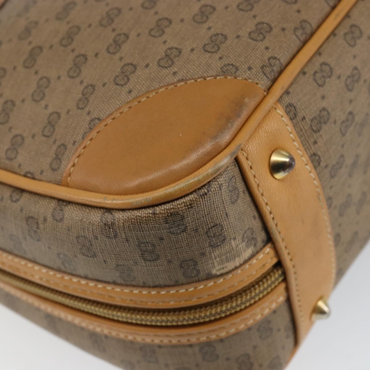 GUCCI Micro GG Supreme Hand Bag PVC Beige Gold 000 94 0030 Auth BA6124