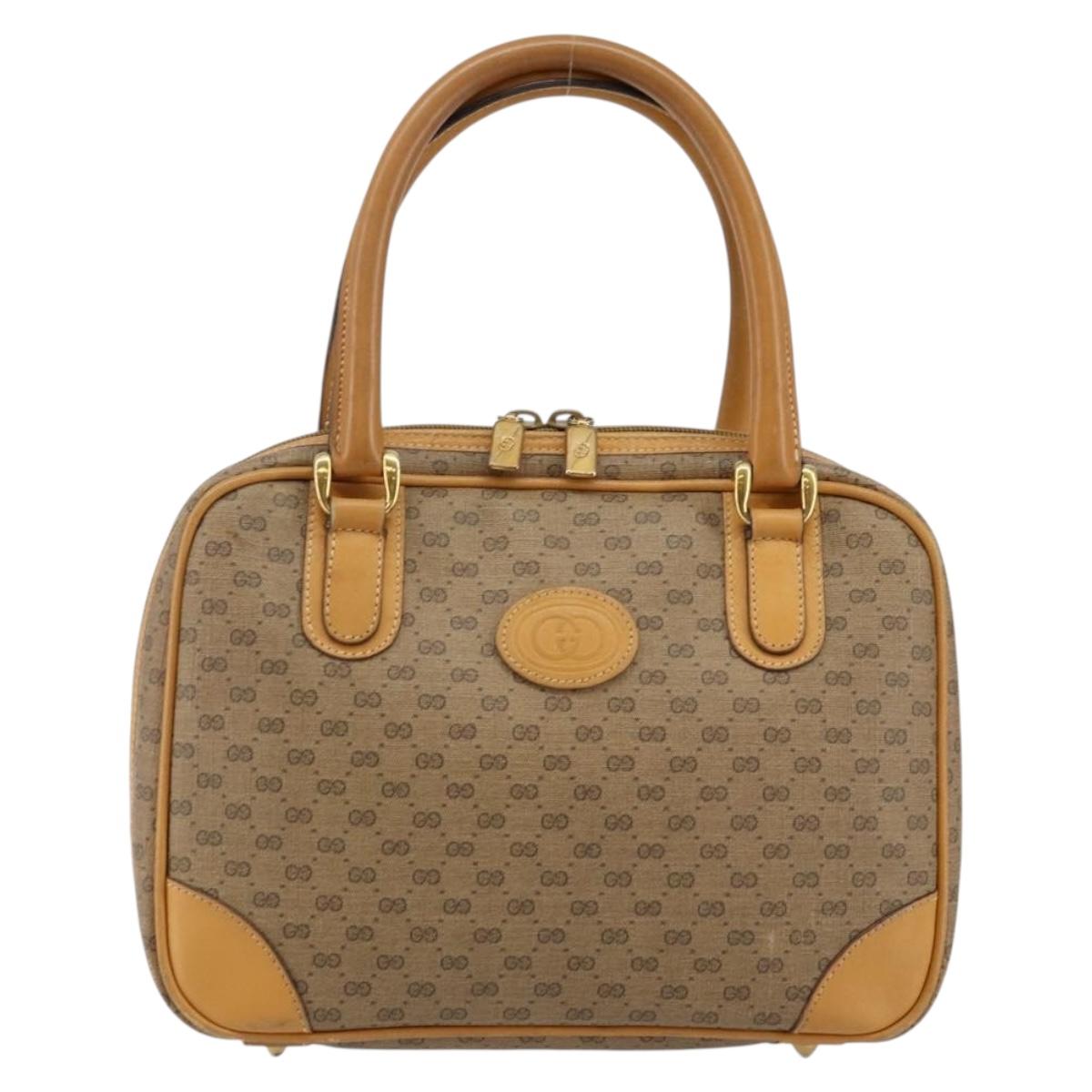 GUCCI Micro GG Supreme Hand Bag PVC Beige Gold 000 94 0030 Auth BA6124