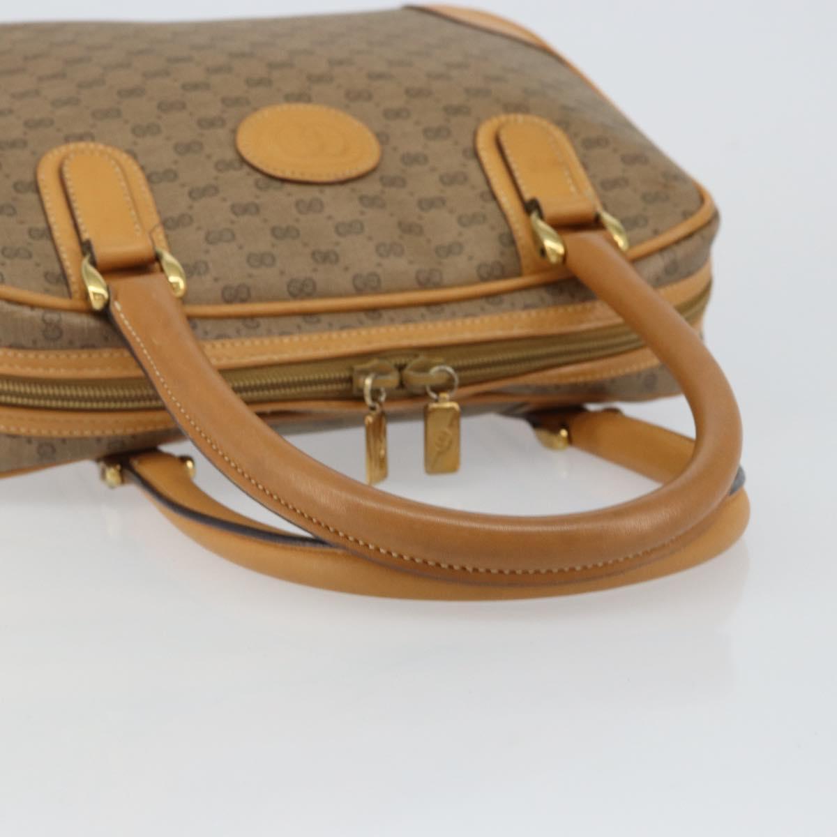 GUCCI Micro GG Supreme Hand Bag PVC Beige Gold 000 94 0030 Auth BA6124