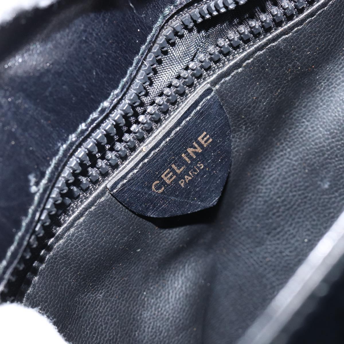 CELINE Shoulder Bag Leather Black Gold Auth BA6127